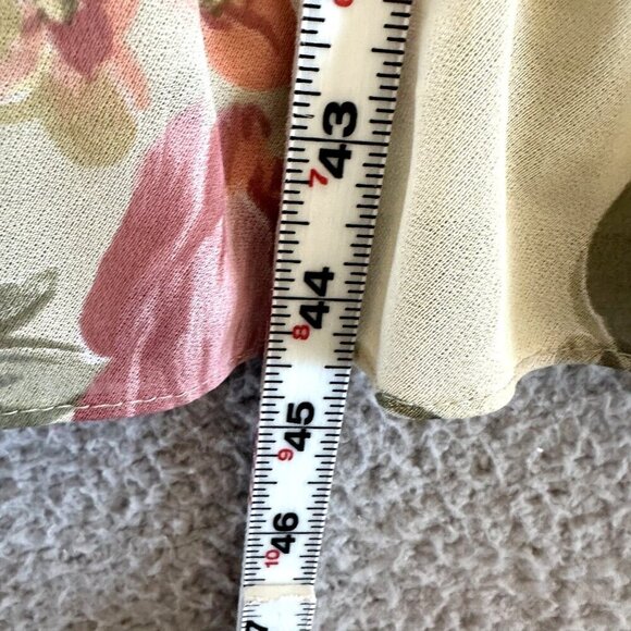 Vintage 70s Slip Dress Lingerie Sheer Floral Tier Cream Ivory Pink - Picture 4 of 13